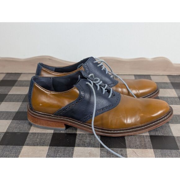 Cole Haan Casual Wing Tip Oxfords w/ Grip Bottom Tan/Blue Men's Size 10 1/2M - Picture 5 of 16